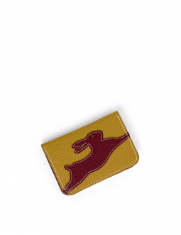 'En L'Air Carte Lièvre' Nappa Leather Card Holder Moutarde