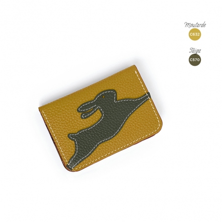 'En L'Air Carte Lièvre' Nappa Leather Card Holder Moutarde