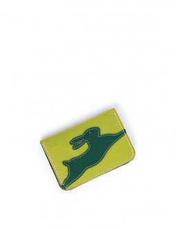 'En L'Air Carte Lièvre' Nappa Leather Card Holder Paille