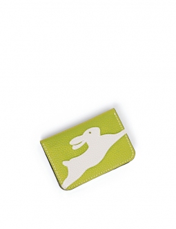 'En L'Air Carte Lièvre' Nappa Leather Card Holder Paille