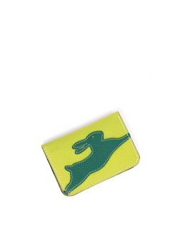 'En L'Air Carte Lièvre' Porte Carte Cuir Nappa Paille
