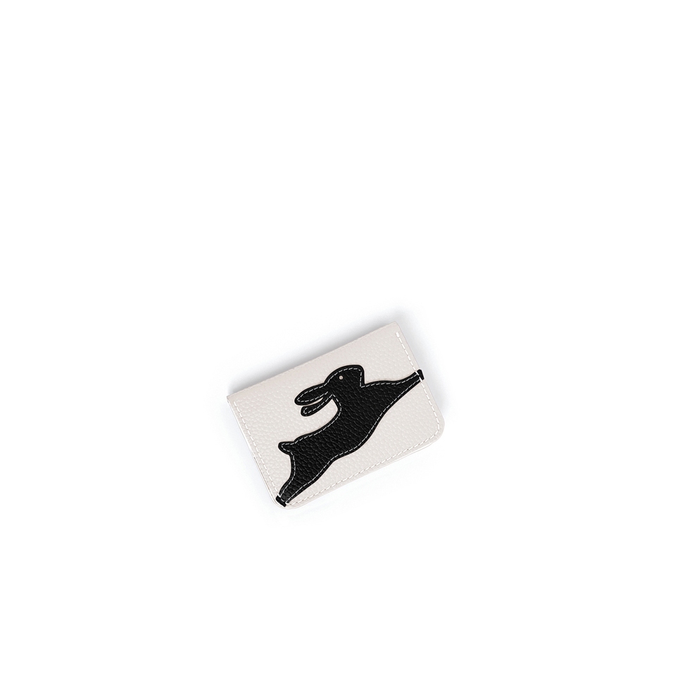 'En L'Air Carte Lièvre' Nappa Leather Card Holder Snow White