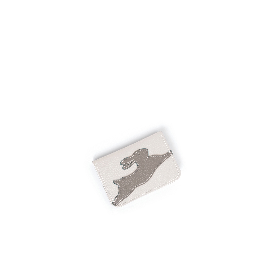 'En L'Air Carte Lièvre' Nappa Leather Card Holder Snow White
