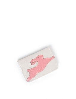 'En L'Air Carte Lièvre' Porte Carte Cuir Nappa Neige