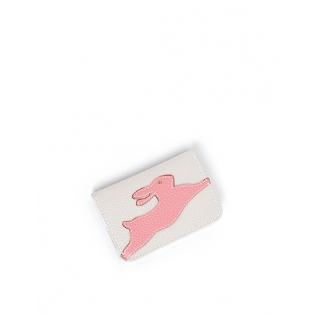 'En L'Air Carte Lièvre' Nappa Leather Card Holder Snow White