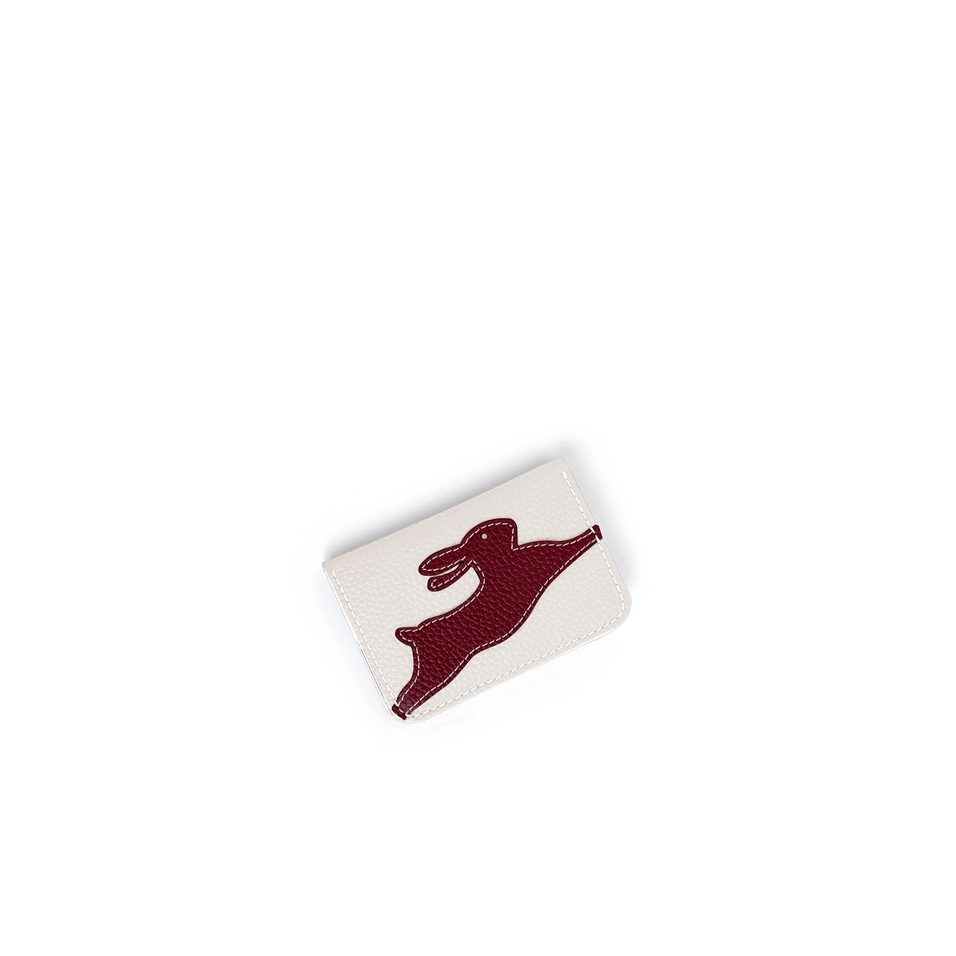 'En L'Air Carte Lièvre' Nappa Leather Card Holder Snow White