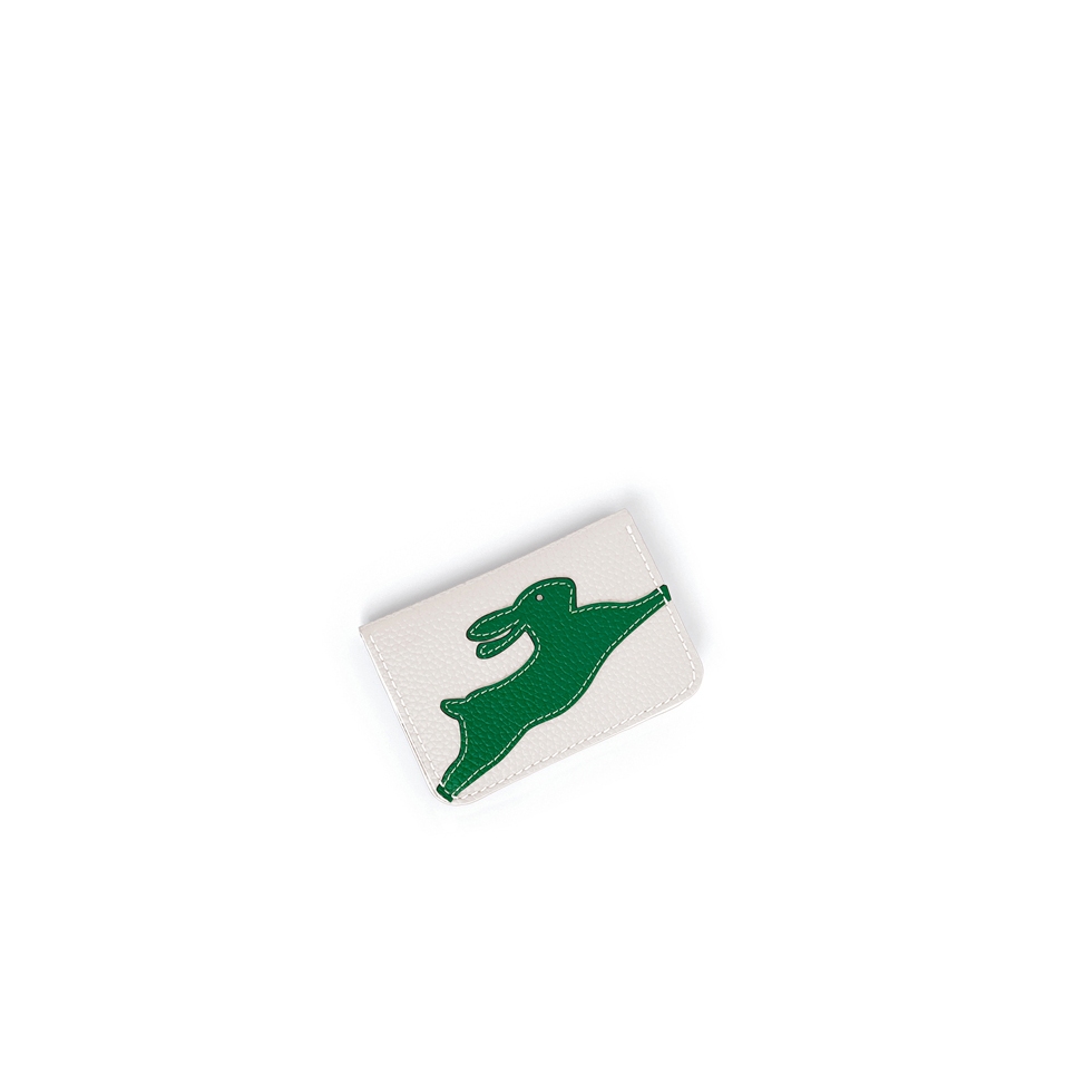 'En L'Air Carte Lièvre' Nappa Leather Card Holder Snow White