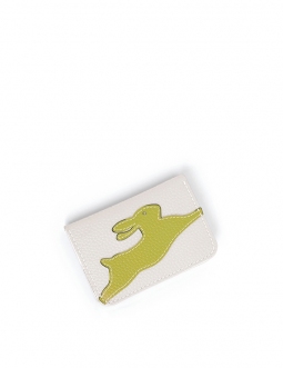 'En L'Air Carte Lièvre' Nappa Leather Card Holder Snow White