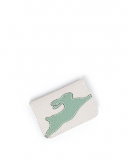 'En L'Air Carte Lièvre' Nappa Leather Card Holder Snow White
