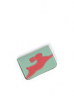 'En L'Air Carte Lièvre' Nappa Leather Card Holder Paille