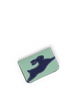 'En L'Air Carte Lièvre' Porte Carte Cuir Nappa Opaline