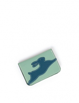 'En L'Air Carte Lièvre' Porte Carte Cuir Nappa Opaline