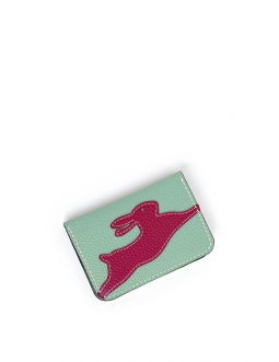 'En L'Air Carte Lièvre' Porte Carte Cuir Nappa Opaline