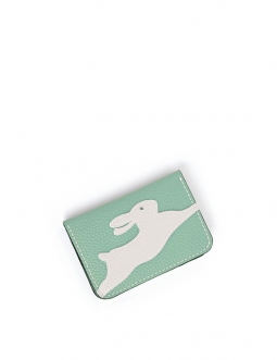 'En L'Air Carte Lièvre' Nappa Leather Card Holder Opaline