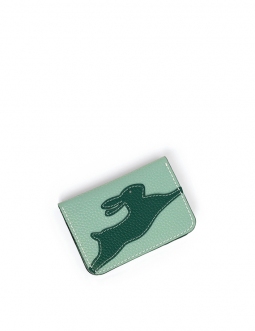 'En L'Air Carte Lièvre' Porte Carte Cuir Nappa Opaline