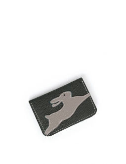 'En L'Air Carte Lièvre' Porte Carte Cuir Nappa Opaline