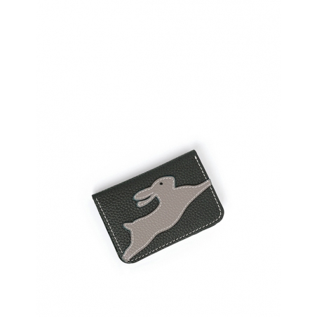 'En L'Air Carte Lièvre' Nappa Leather Card Holder Opaline
