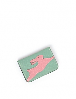 'En L'Air Carte Lièvre' Porte Carte Cuir Nappa Opaline