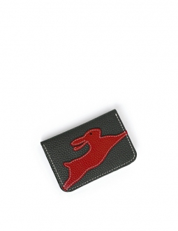 'En L'Air Carte Lièvre' Porte Carte Cuir Nappa Opaline