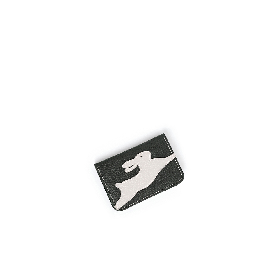 'En L'Air Carte Lièvre' Nappa Leather Card Holder Ardoise