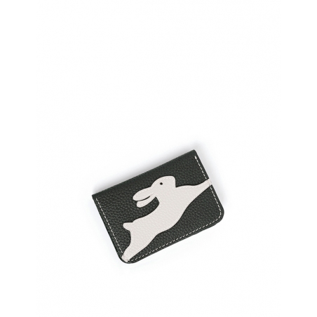 'En L'Air Carte Lièvre' Nappa Leather Card Holder Ardoise