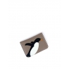 'En L'Air Carte Pingouin' Nappa Leather Card Holder Warm Grey