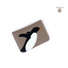'En L'Air Carte Pingouin' Nappa Leather Card Holder Warm Grey