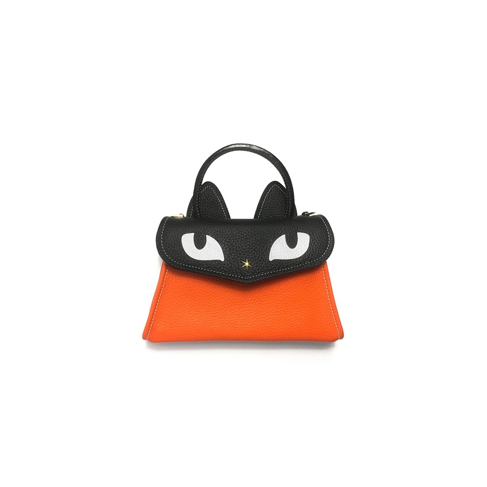 'Chantilly Le Chat' Nappa Leather handbag orange