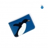 'En L'Air Carte Pingouin' Nappa Leather Card Holder Cyan