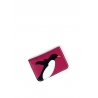 'En L'Air Carte Pingouin' Porte Carte Cuir Nappa Fuchsia