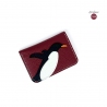 'En L'Air Carte Pingouin' Porte Carte Cuir Nappa Bordeaux