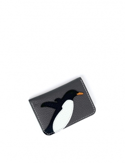 'En L'Air Carte Pingouin' Nappa Leather Card Holder Ardoise