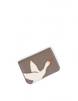 'En L'Air Carte Oie' Nappa Leather Card Holder Warm Grey