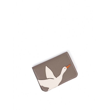 'En L'Air Carte Oie' Nappa Leather Card Holder Warm Grey