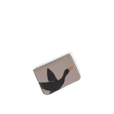 'En L'Air Carte Oie' Nappa Leather Card Holder Pearl Grey