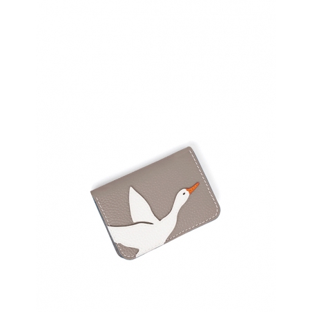 'En L'Air Carte Oie' Nappa Leather Card Holder Pearl Grey