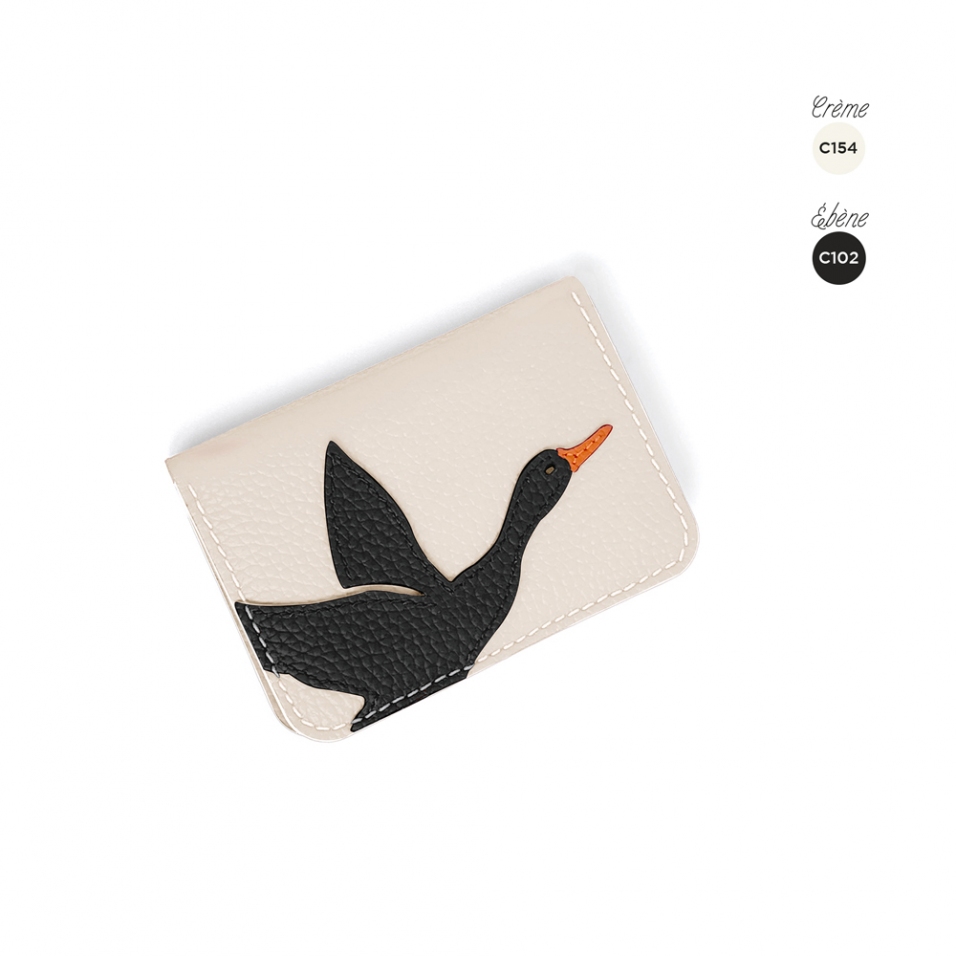 'En L'Air Carte Oie' Nappa Leather Card Holder Cream