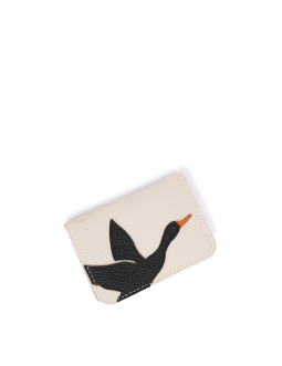'En L'Air Carte Oie' Porte Carte Cuir Nappa Crème
