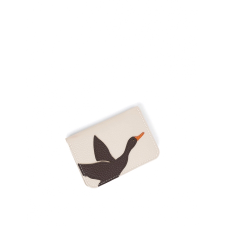 'En L'Air Carte Oie' Nappa Leather Card Holder Cream
