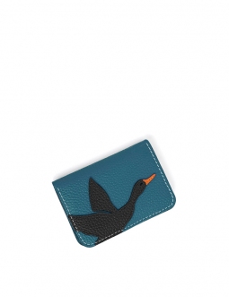 'En L'Air Carte Oie' Nappa Leather Card Holder Indigo