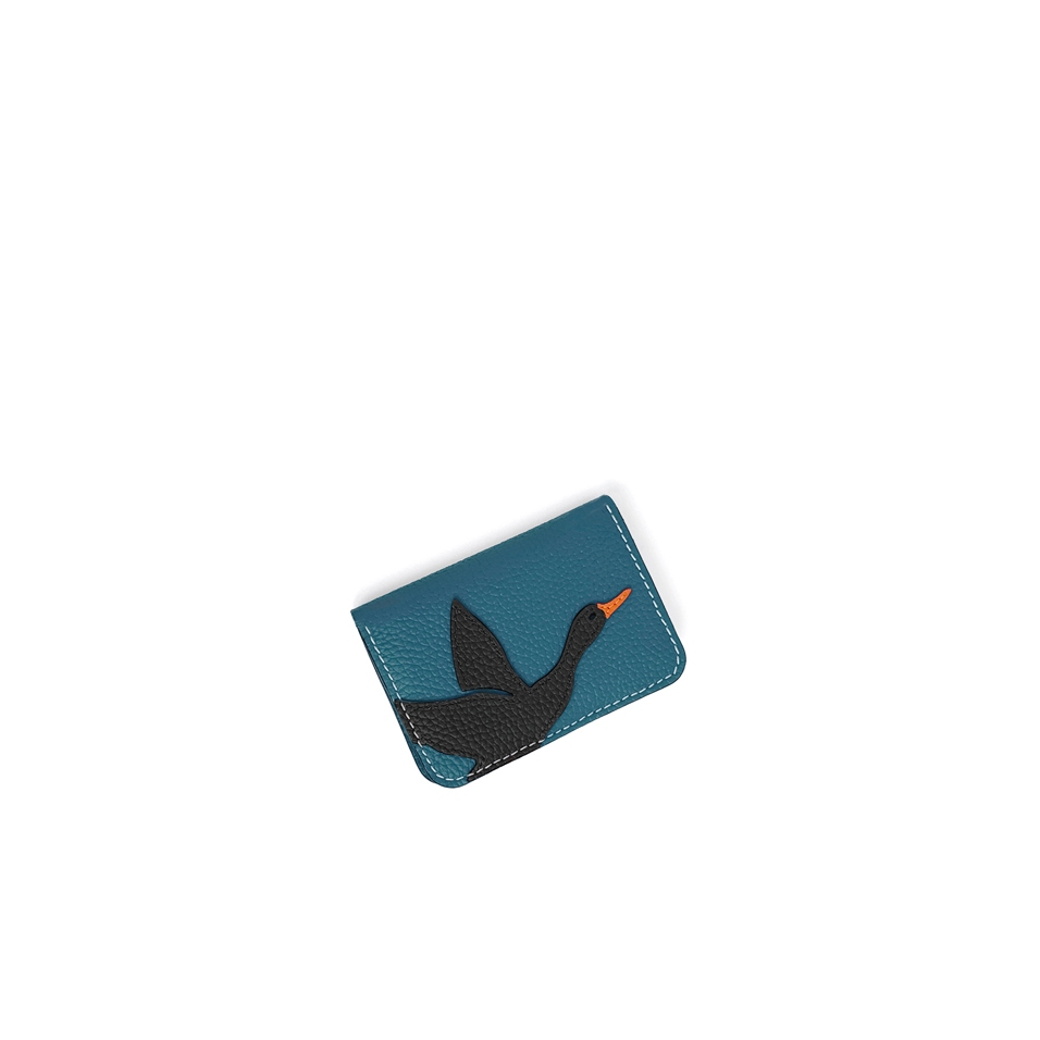 'En L'Air Carte Oie' Nappa Leather Card Holder Indigo