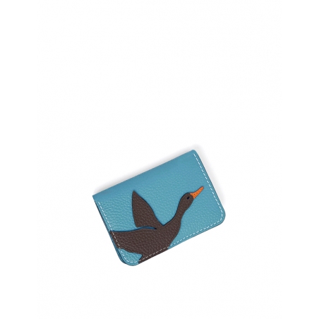 'En L'Air Carte Oie' Nappa Leather Card Holder Sky Blue