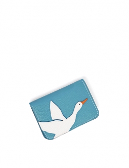 'En L'Air Carte Oie' Nappa Leather Card Holder Sky Blue