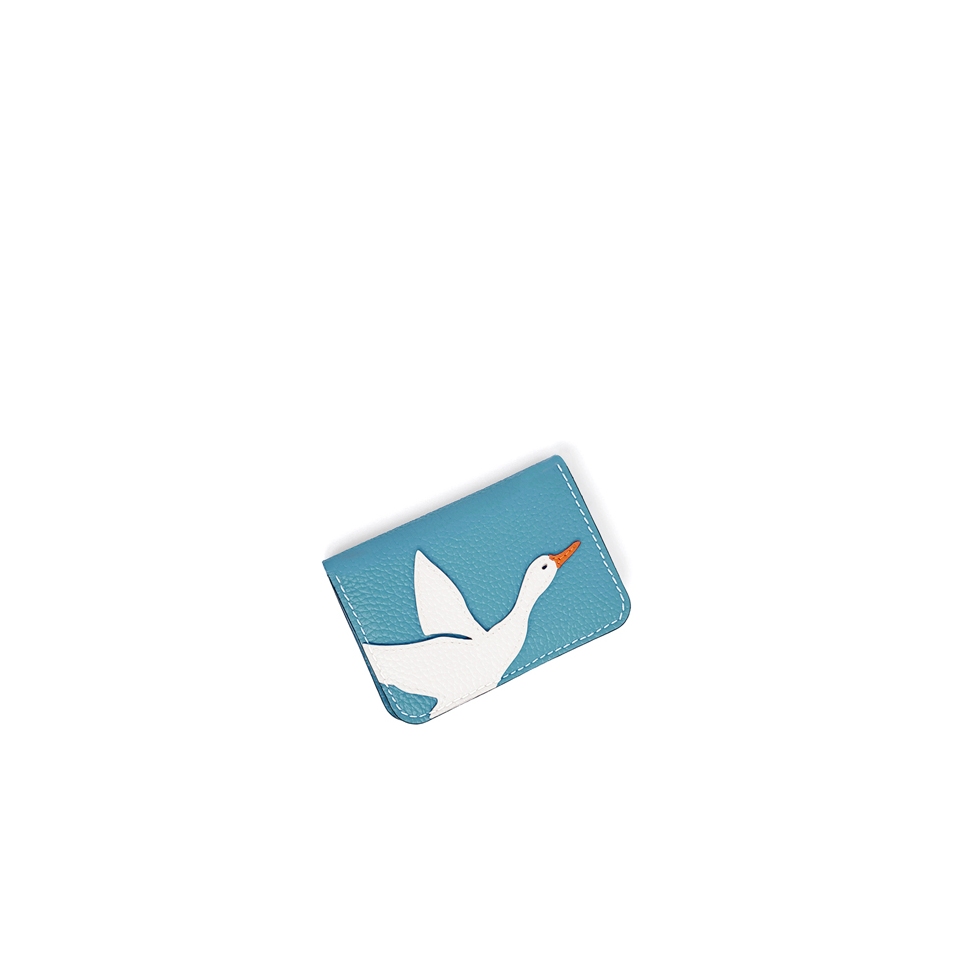 'En L'Air Carte Oie' Nappa Leather Card Holder Sky Blue