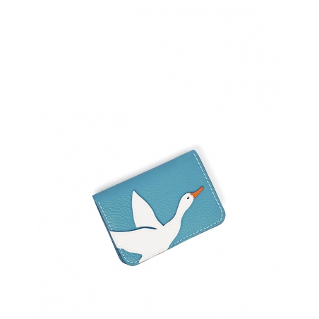 'En L'Air Carte Oie' Nappa Leather Card Holder Sky Blue
