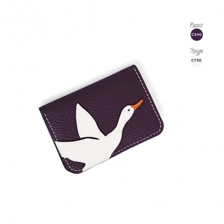 'En L'Air Carte Oie' Nappa Leather Card Holder Dark Purple
