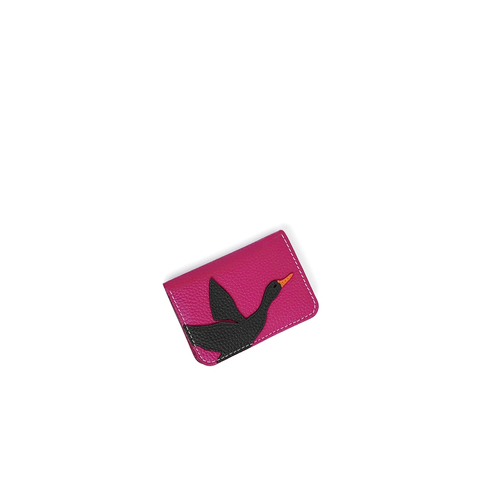'En L'Air Carte Oie' Nappa Leather Card Holder Pink