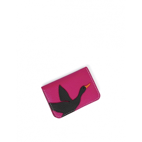'En L'Air Carte Oie' Nappa Leather Card Holder Pink