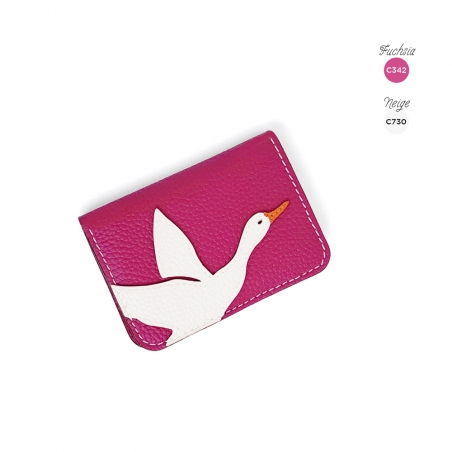'En L'Air Carte Oie' Nappa Leather Card Holder Pink