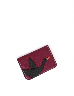 'En L'Air Carte Oie' Nappa Leather Card Holder Dark Red